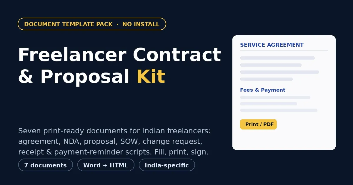 Freelancer Contract & Proposal Kit — India Edition