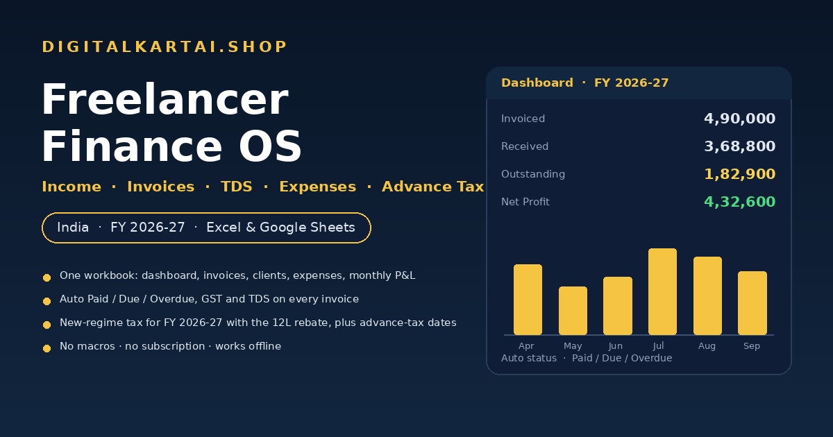Freelancer Finance OS — Excel and Google Sheets money tracker for Indian freelancers