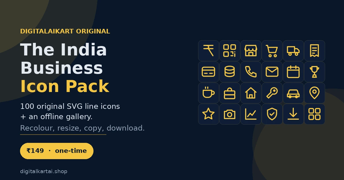 The India Business Icon Pack — 100 SVG icons