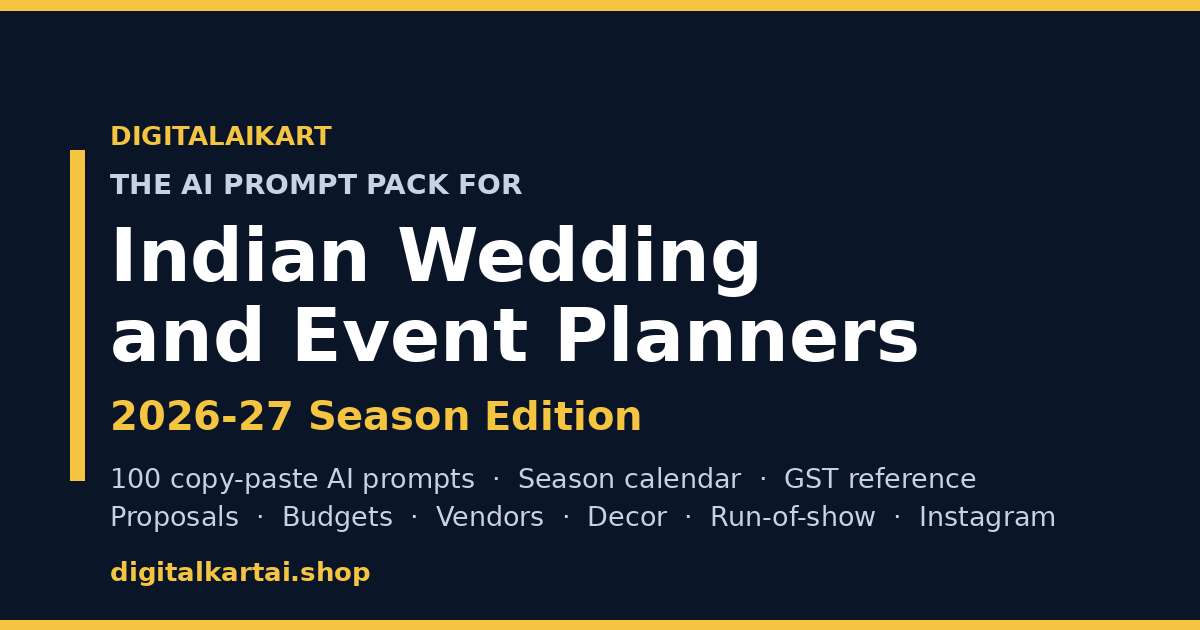 The AI Prompt Pack for Indian Wedding and Event Planners — 2026-27 Season Edition